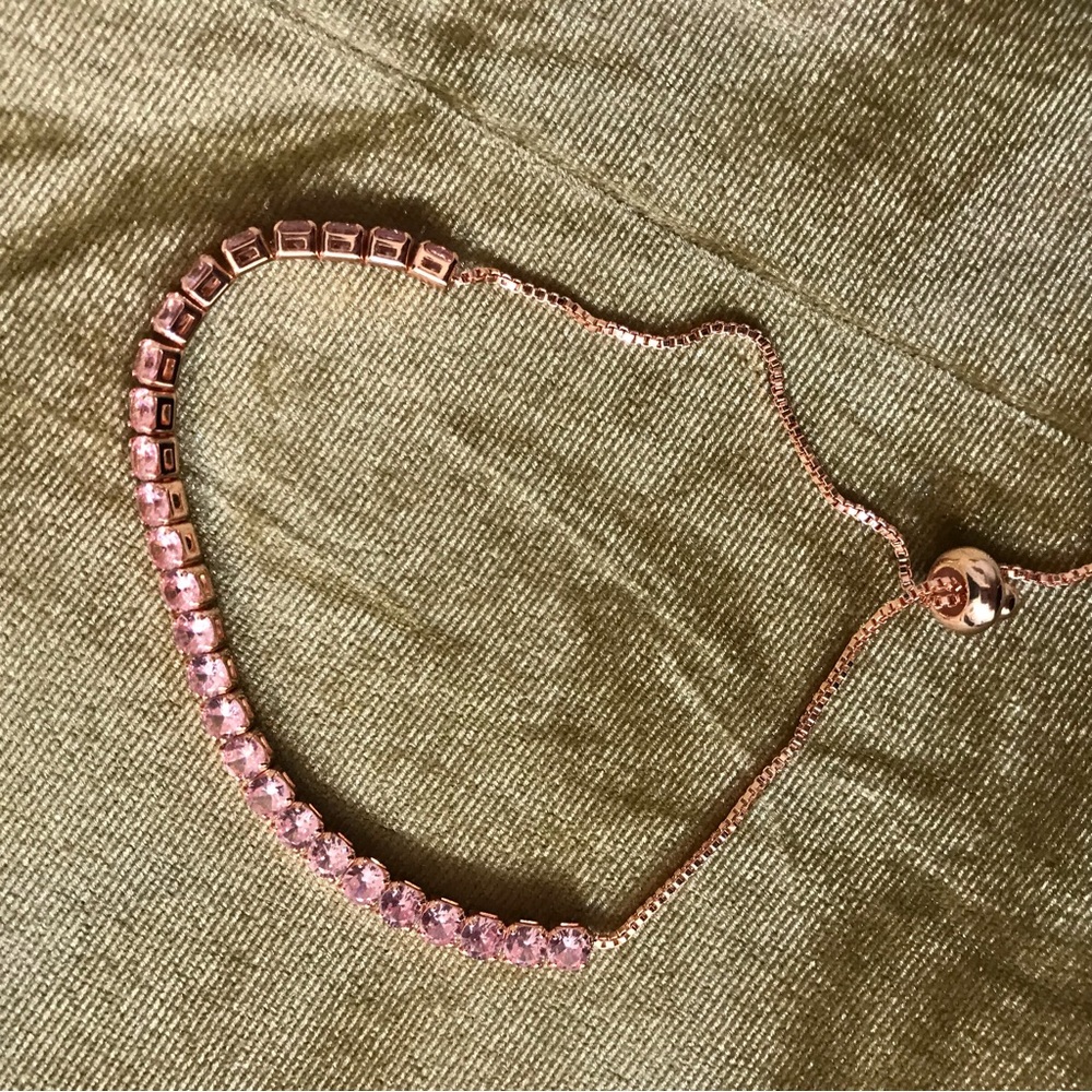 NWOT Barbicore Pink Zircon Rose Gold Tennis Bracelet - Picture 10 of 10